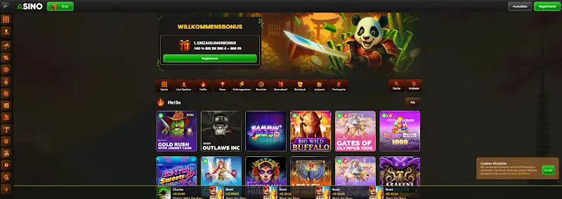 5. Asino Casino | Online Casino ohne deutsche Lizenz mit hohem Bonus